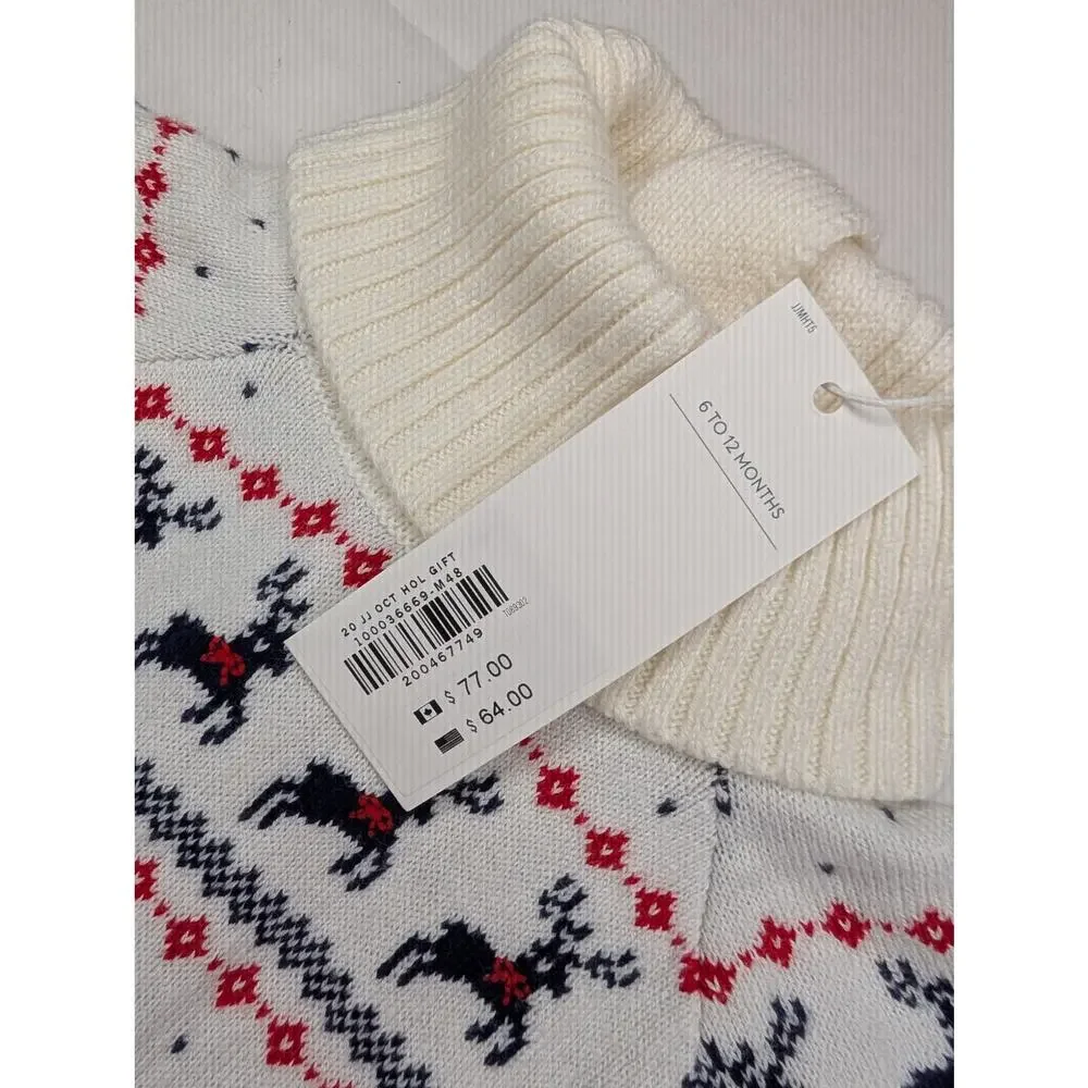 Janie and Jack Fair Isle Holiday Reindeer Sweater Dress - Picture 3 of 9